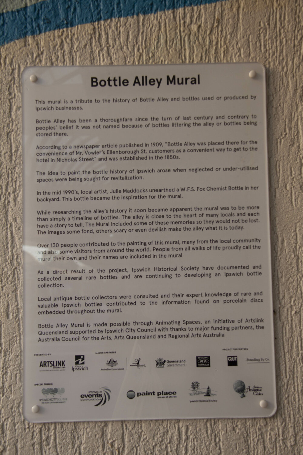 Bottle Alley Mural, Ipswich, 2017