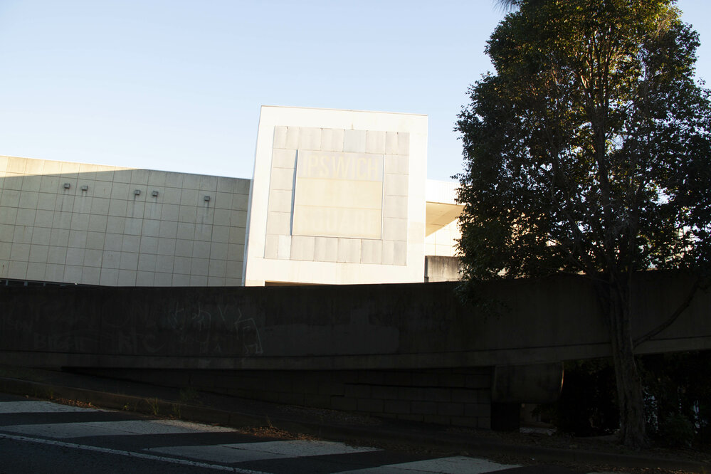 Former Ipswich City Mall buildings prior to redevelopment, viewed from Bremer Street, Ipswich, 2017