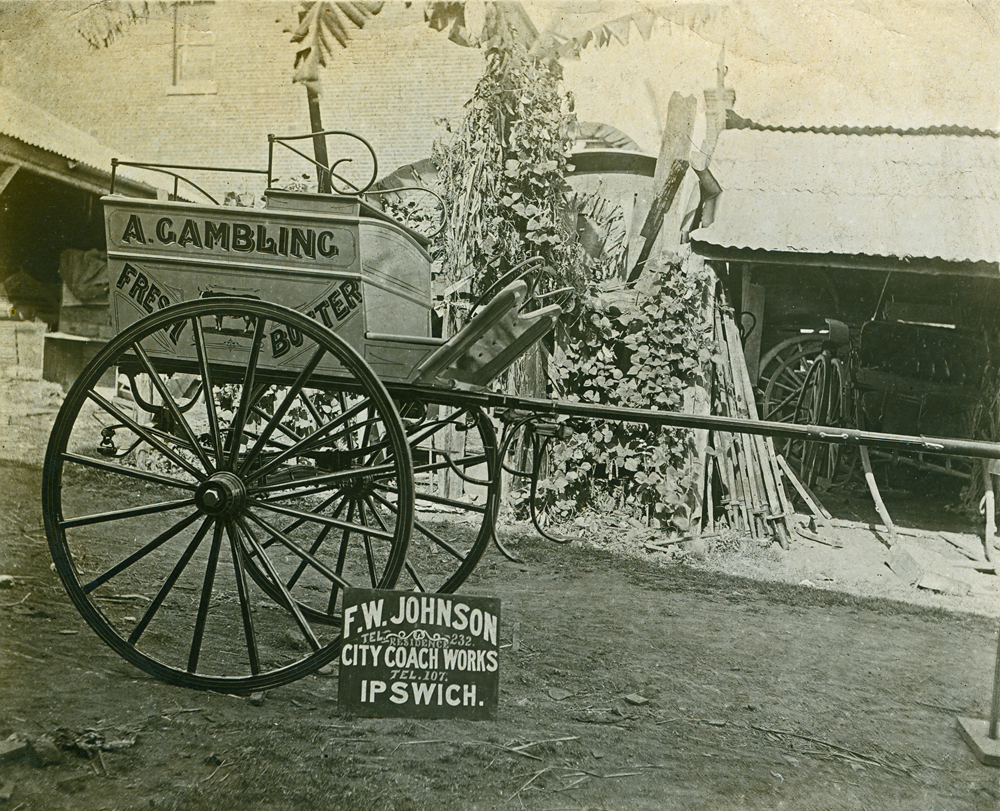 Tradesman's cart made by F. W. Johnson City Coach Works, for A. Gambling, Ipswich. 1910s