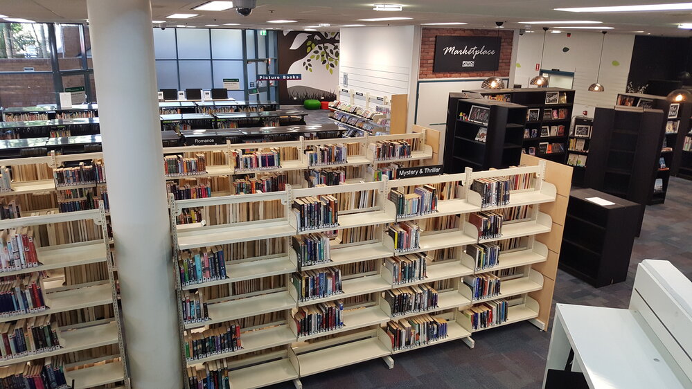 Adult Fiction &amp; Market Place, Ipswich Central Library, South Street, April 2020