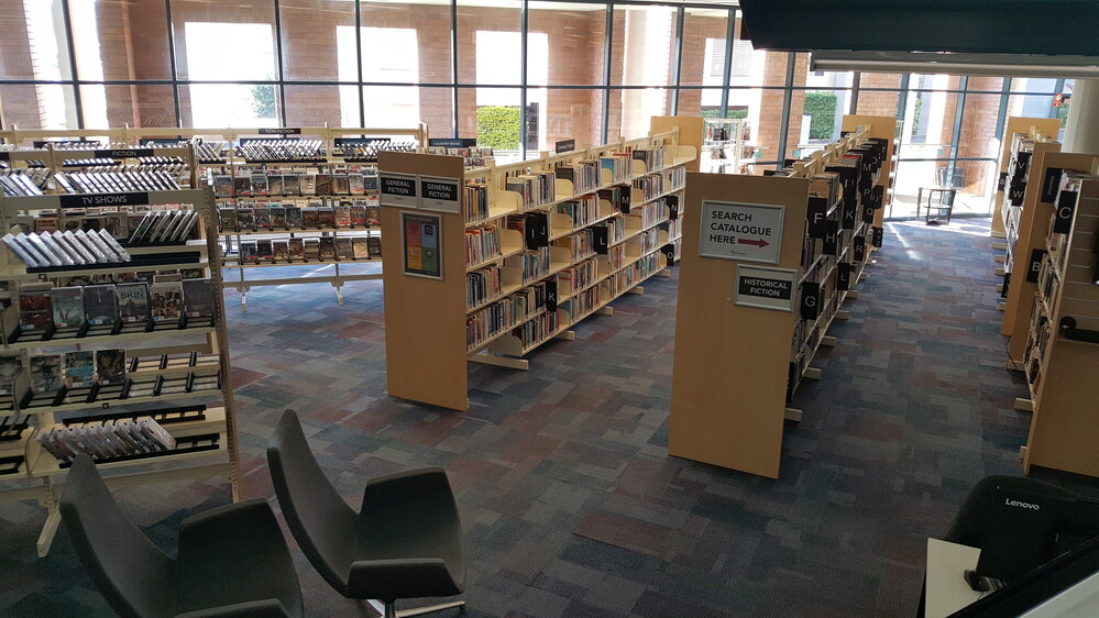 Adult Fiction &amp; DVDs, Ipswich Central Library, South Street, April 2020