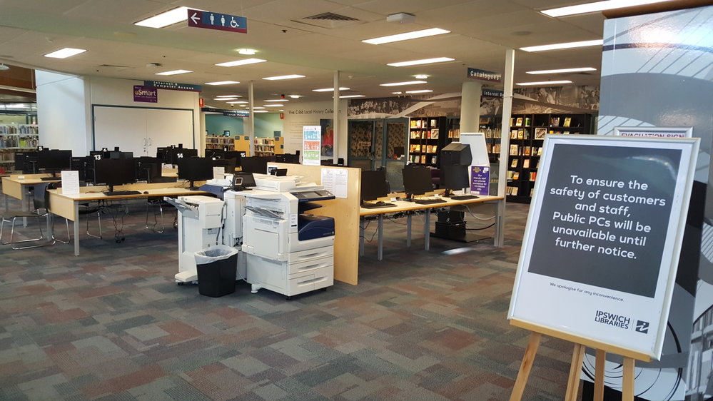 Public Internet Computers, Ipswich Central Library, South Street, April 2020