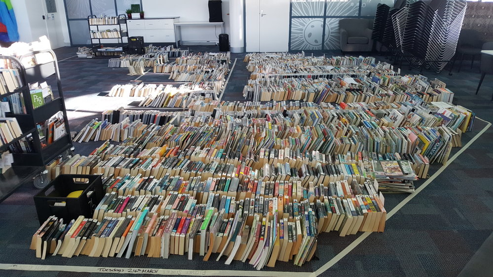Quarantined Books, Ipswich Central Library, South Street, April 2020