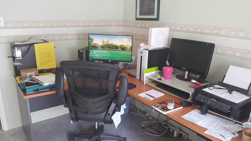 Setting up work computer at home, April 2020