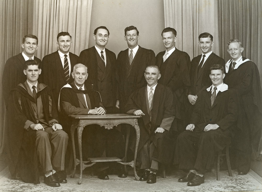 Staff and headmaster of Ipswich Grammar School, Ipswich, 1958