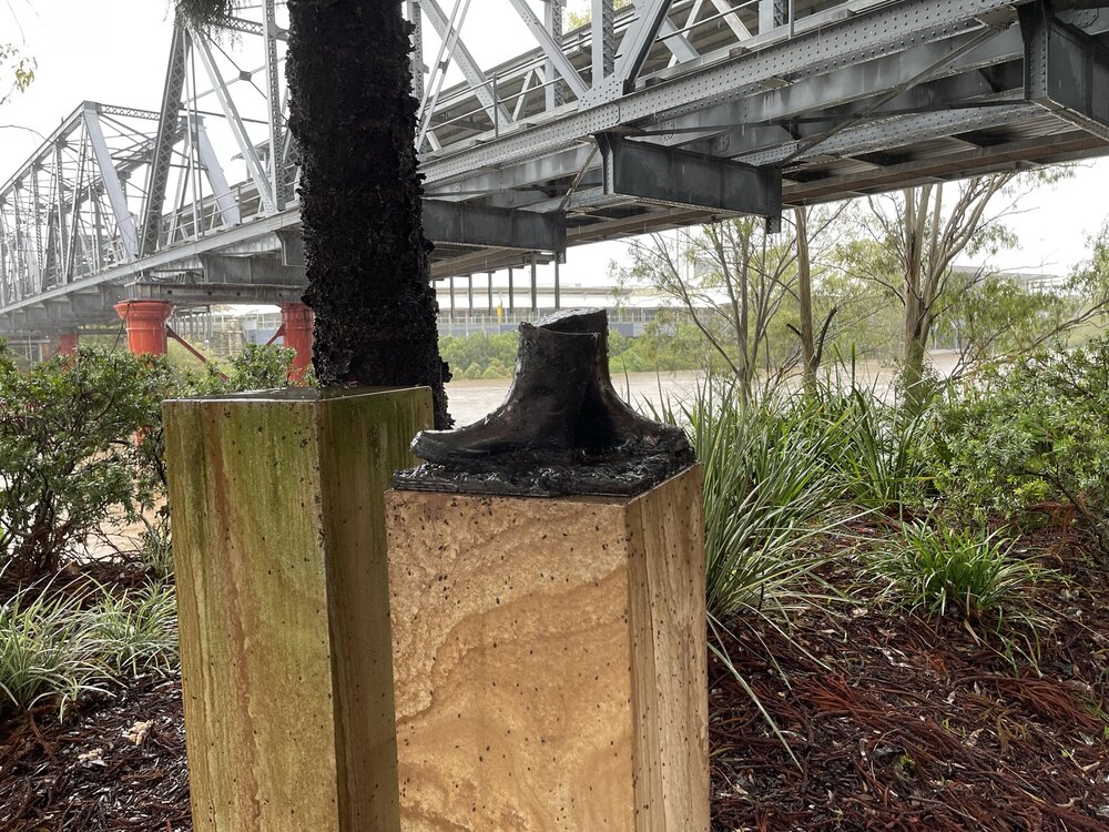 Memorial to the 2011 Floods, Riverheart Parklands, Ipswich, February 2022