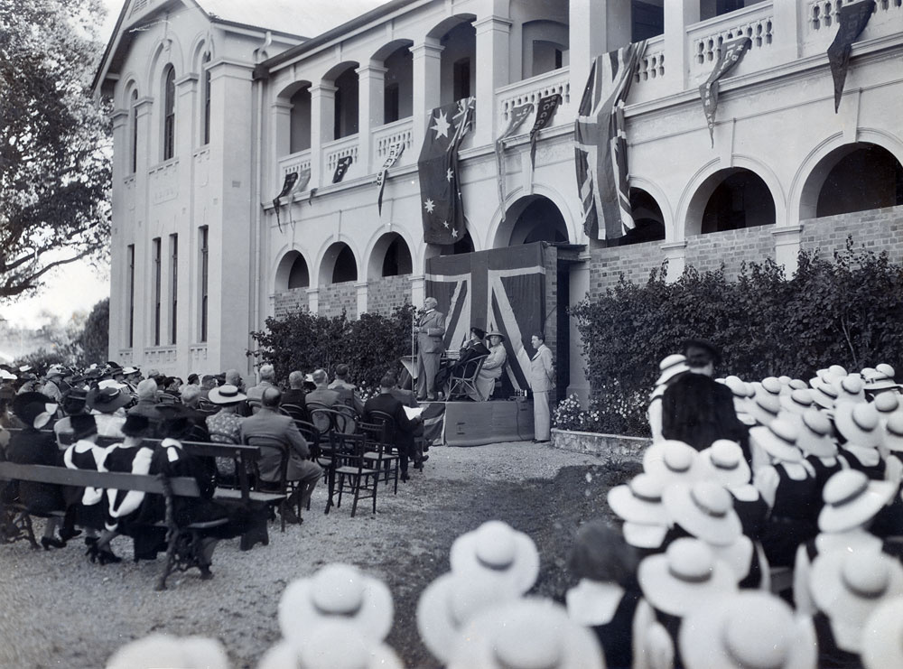 George Brockwell Gill speaking at Ipswich Girls' Grammar School, 50th Anniversary Speech Day, 1942