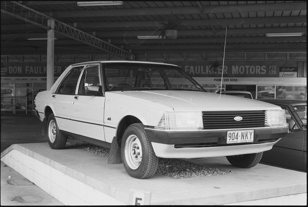 Ford XD Falcon (1979-1982), car advertisement for Don Faulkner Motors, Ipswich, October 1980