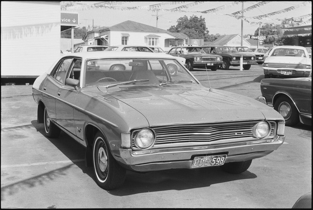 Ford XA Falcon 500 (1972-1973), car advertisement for Western Ford, Ipswich, October 1980