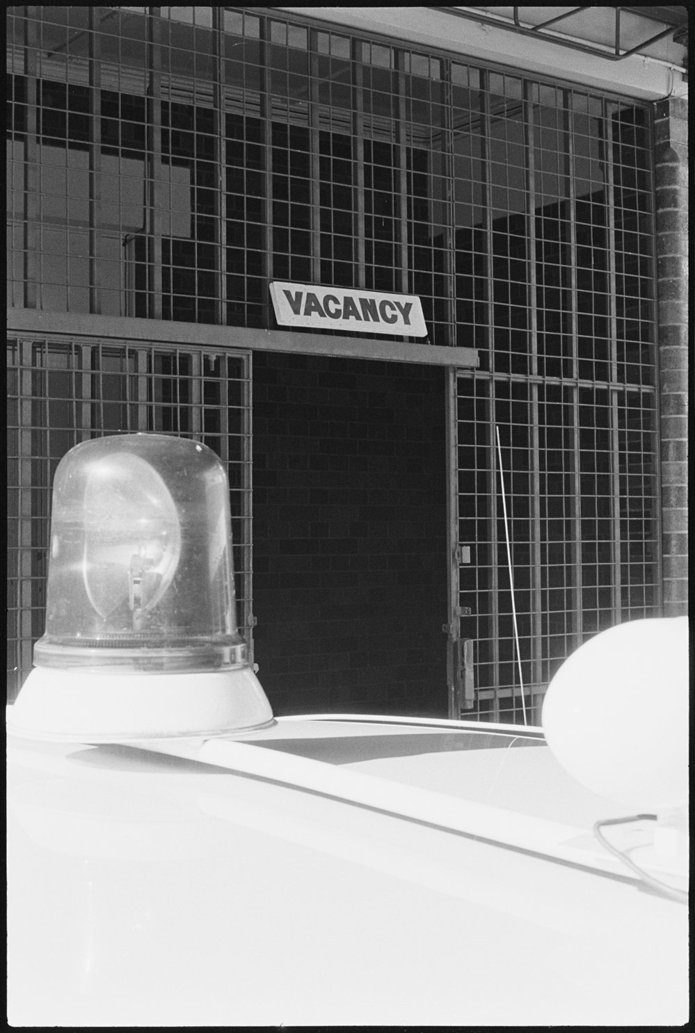 Vacancy sign over the entrance to the Ipswich Police Watch House, Ipswich, October 1980