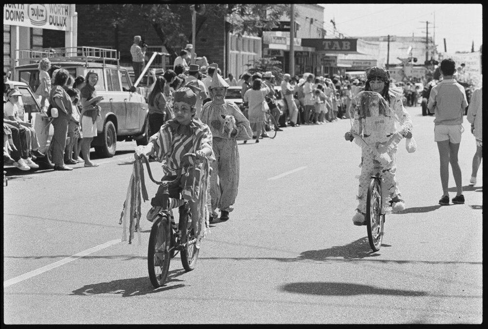 First half of the Street Parade event at the Laidley Spring Festival, Laidley, Lockyer Valley, September 1987