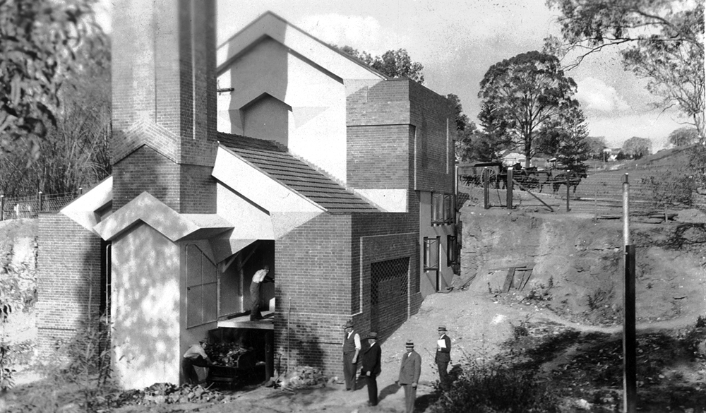 Rear view of Incinerator, Ipswich, 1936