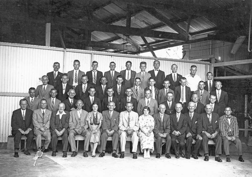 Staff of the Jacaranda Butter  Milk Factory, Booval, Ipswich, 1940s