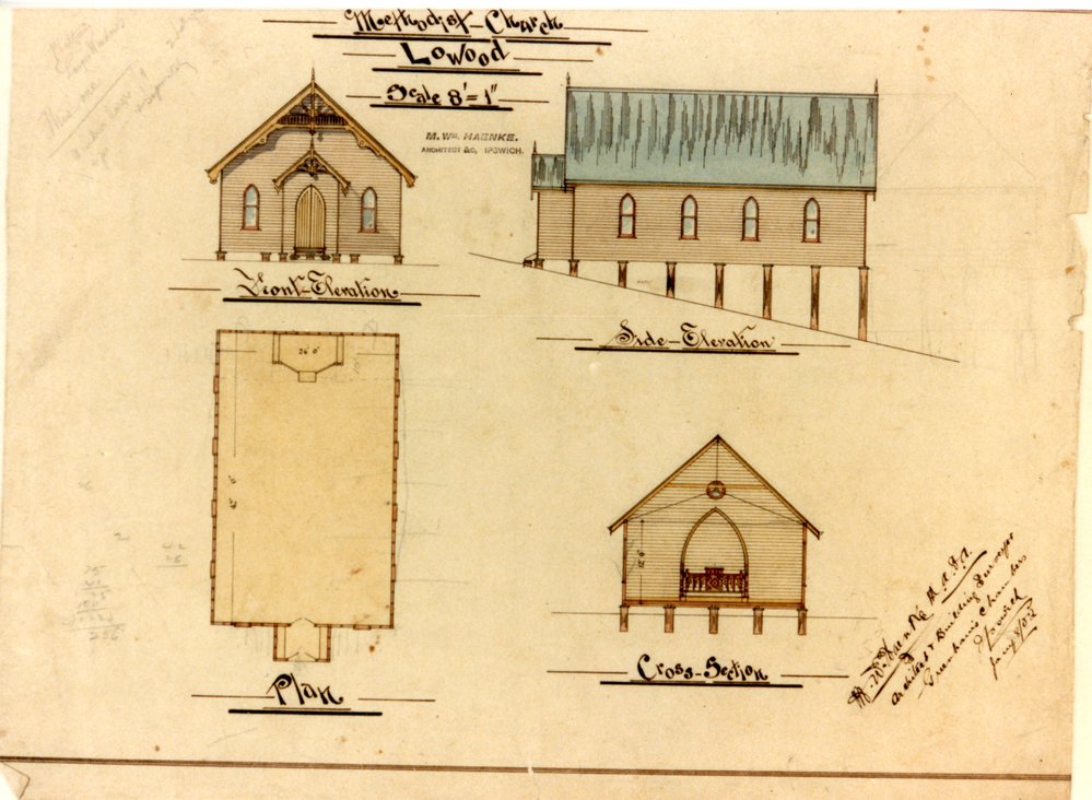 Lowood Methodist Church, Architectural Plans, 8th January 1902