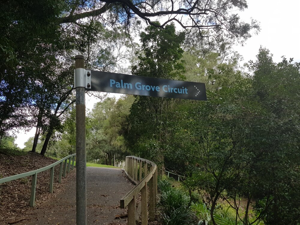 Kholo Gardens - Palm Grove Circuit sign, 2019