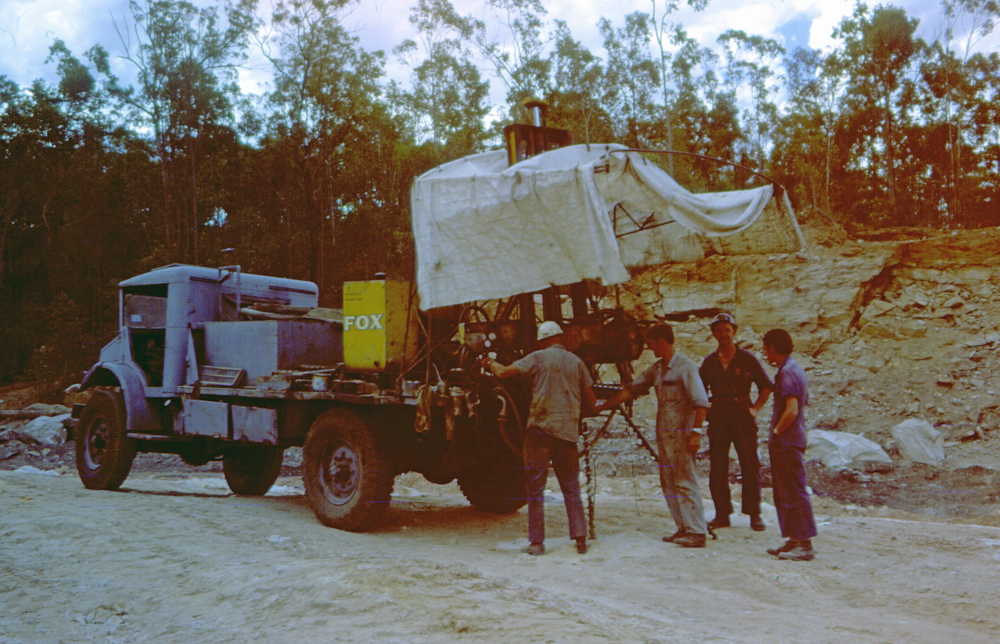 Drilling at Rhondda Mine, Bundamba, Ipswich, c.1970
