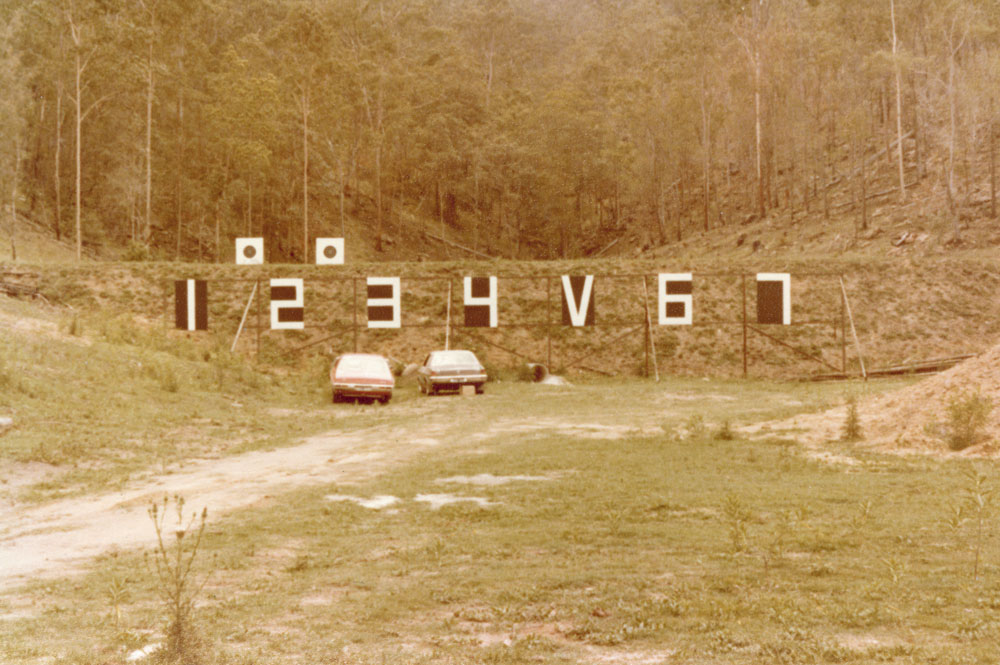 Target and numbers, Ripley Rifle Range, Ipswich, c.1980