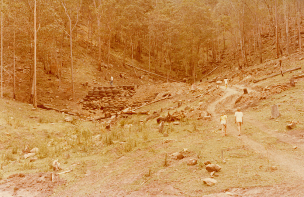 Building the target and butts area, Ripley Rifle Range, c.1979