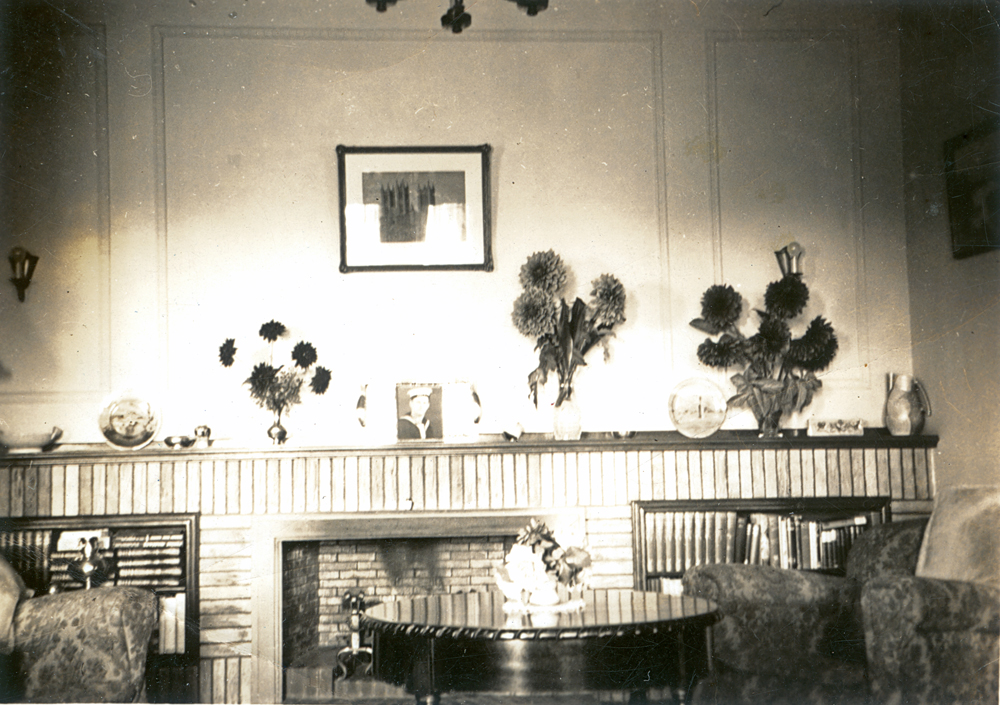 Lauriston Residential Care, fireplace,  Robertson Road,  when a private residence, Ipswich, 1940s