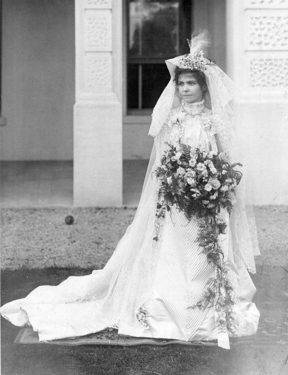 Mary Thomas, on the day of her marriage to Thomas Brisdson Cribb, April 1901