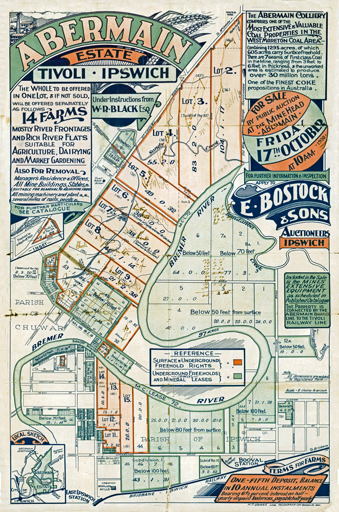 Abermain Estate Map, from E. Bostock &amp; Sons, Tivoli, Ipswich, 1930