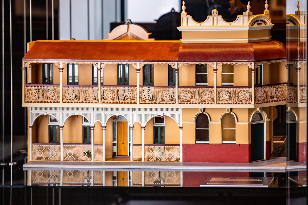 Model of the Ulster Hotel, detail, Ipswich Mini Crafters