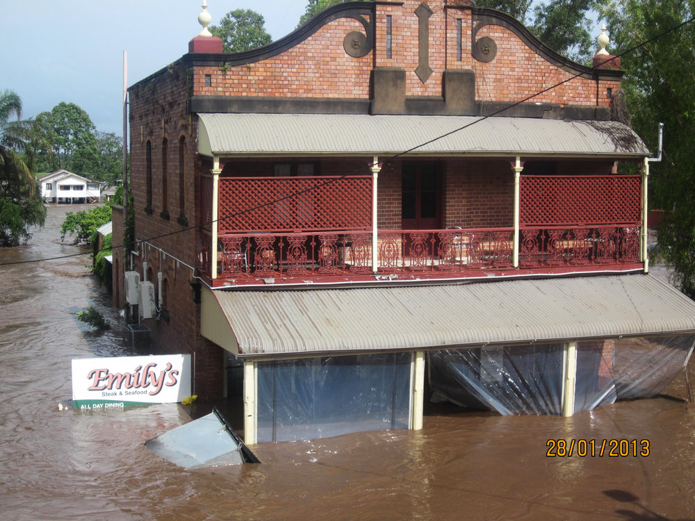Emily's on Patrick Street, Laidley during flood, January 2013