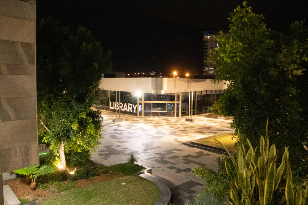 Ipswich Central Library, from Dandiiri Room, 1 Nicholas Street, Ipswich, September 2022