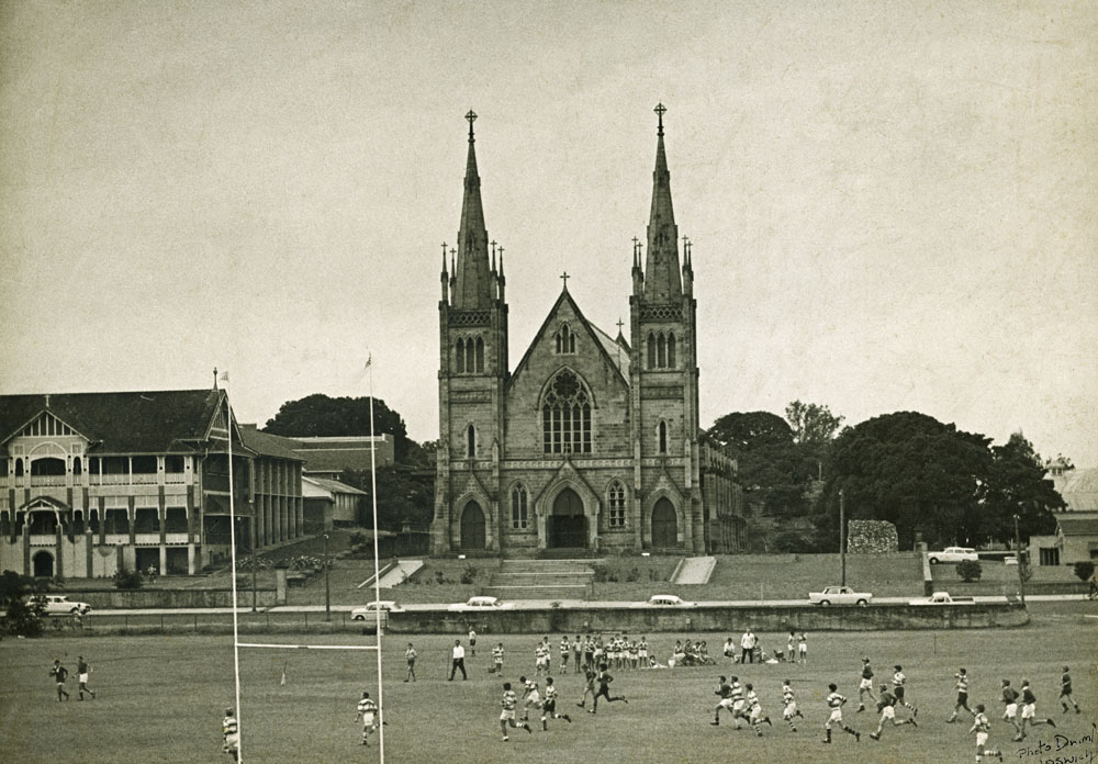 Christian Brothers College team playing on St Mary's Oval (Timothy Molony Park,  Ipswich, c.1978