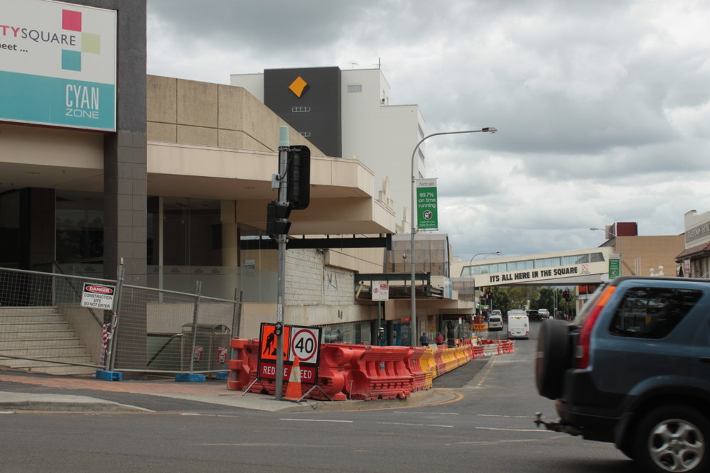 Demolition of Ipswich City Square, Brisbane and Bell Streets, Ipswich, December 2011