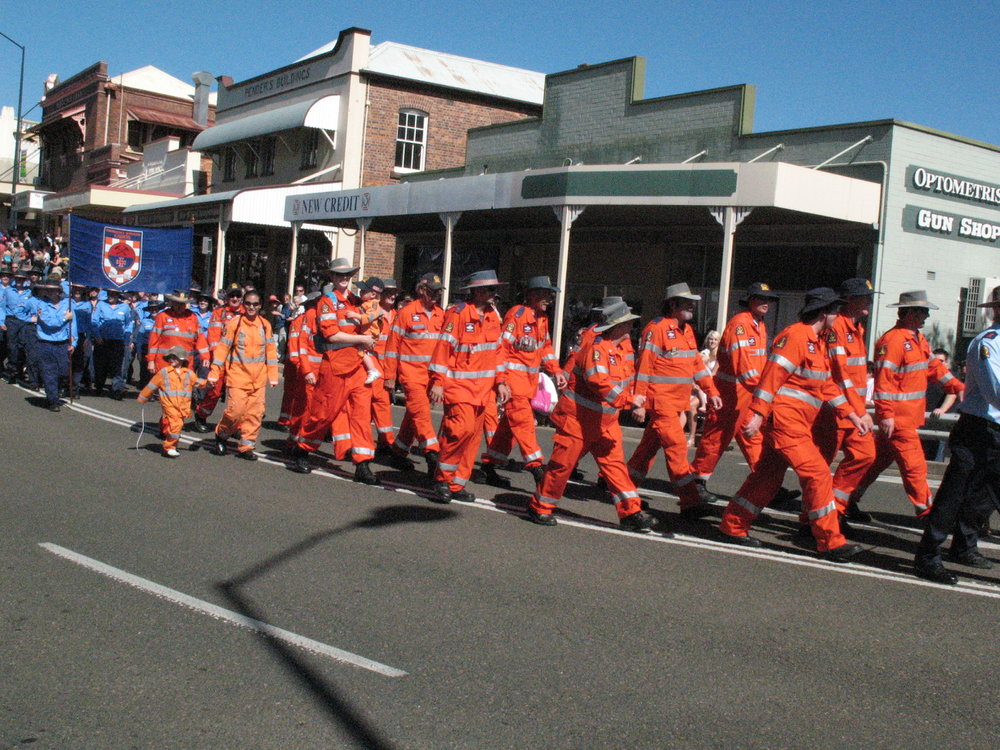 Anzac Day March down Ellenborough Street, towards Timothy Maloney Park, Ipswich, April 2009