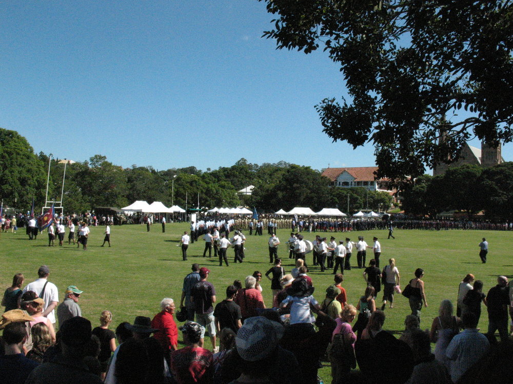 Anzac Day March down Ellenborough Street, towards Timothy Maloney Park, Ipswich, April 2009