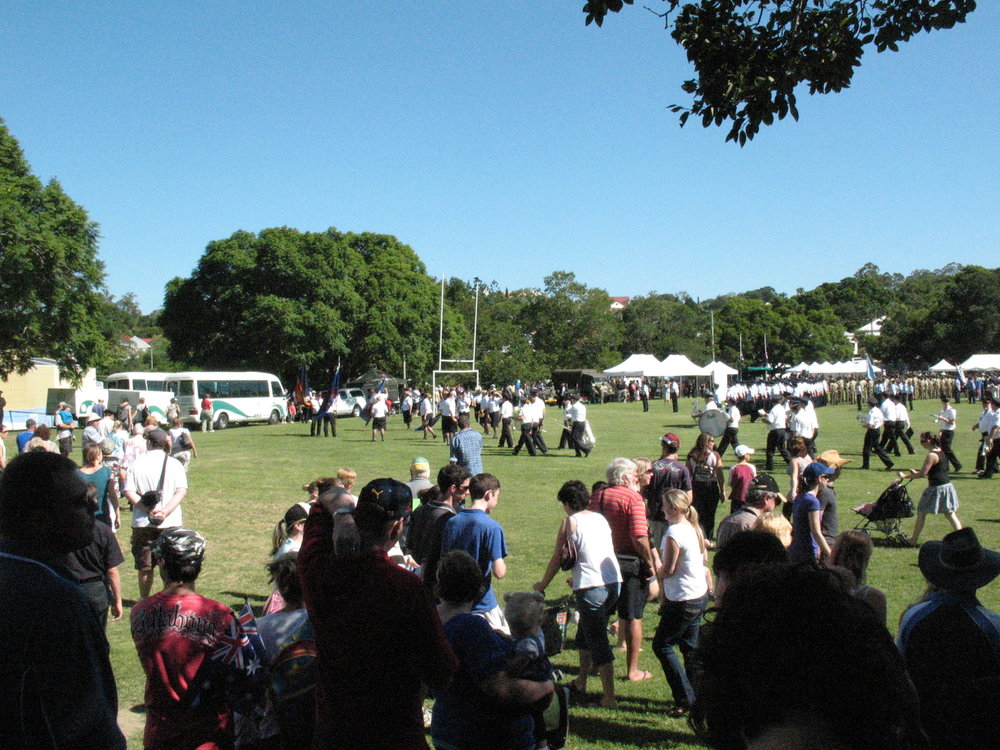 Anzac Day March down Ellenborough Street, towards Timothy Maloney Park, Ipswich, April 2009