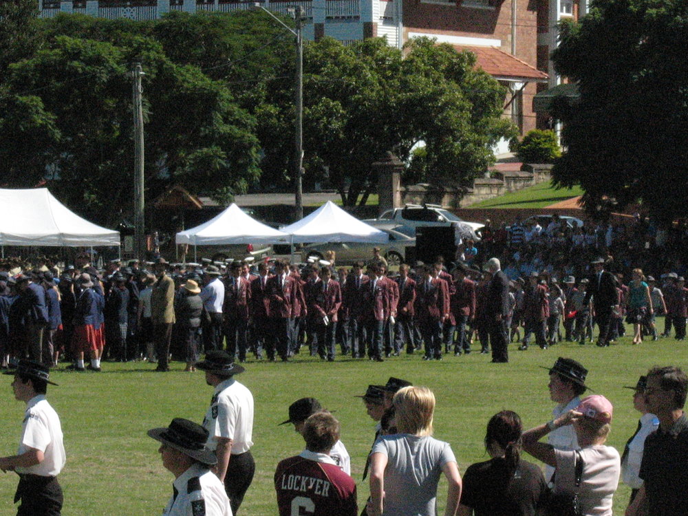 Anzac Day March down Ellenborough Street, towards Timothy Maloney Park, Ipswich, April 2009
