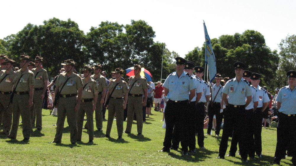Anzac Day March down Ellenborough Street, towards Timothy Maloney Park, Ipswich, April 2009