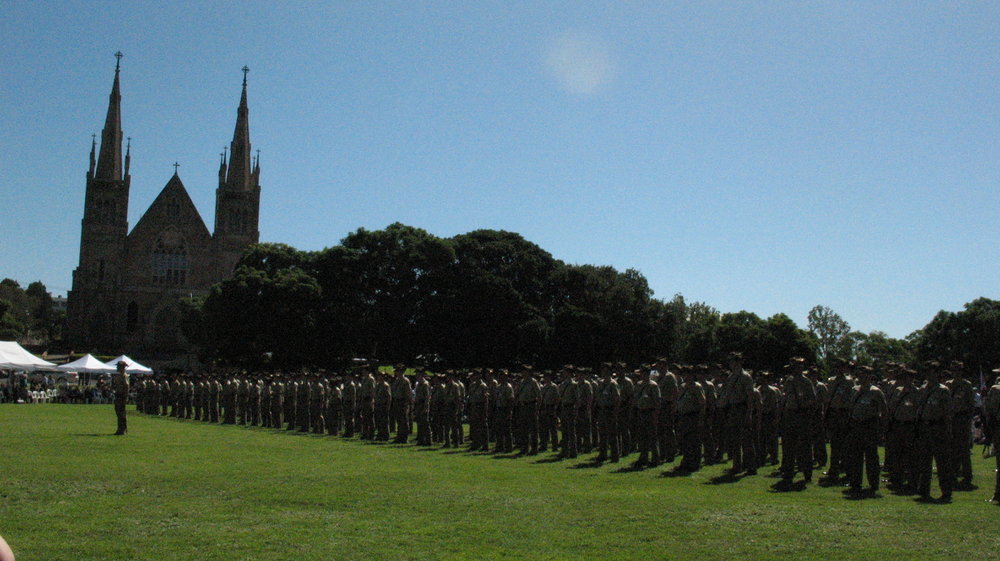 Anzac Day March down Ellenborough Street, towards Timothy Maloney Park, Ipswich, April 2009