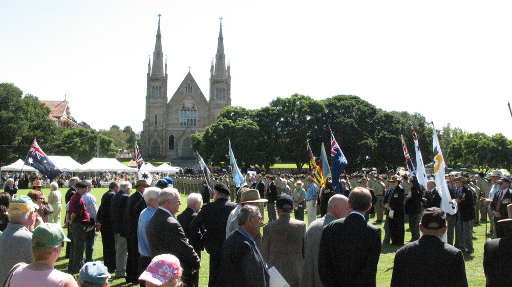 Anzac Day March down Ellenborough Street, towards Timothy Maloney Park, Ipswich, April 2009