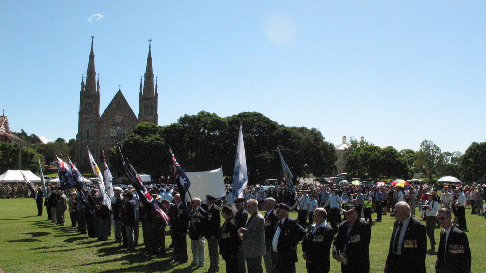 Anzac Day March down Ellenborough Street, towards Timothy Maloney Park, Ipswich, April 2009