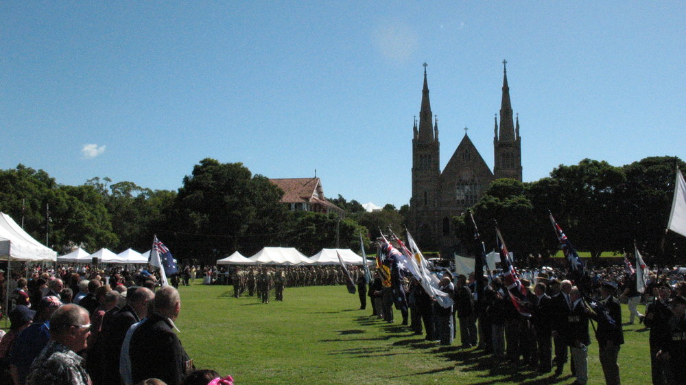 Anzac Day March down Ellenborough Street, towards Timothy Maloney Park, Ipswich, April 2009