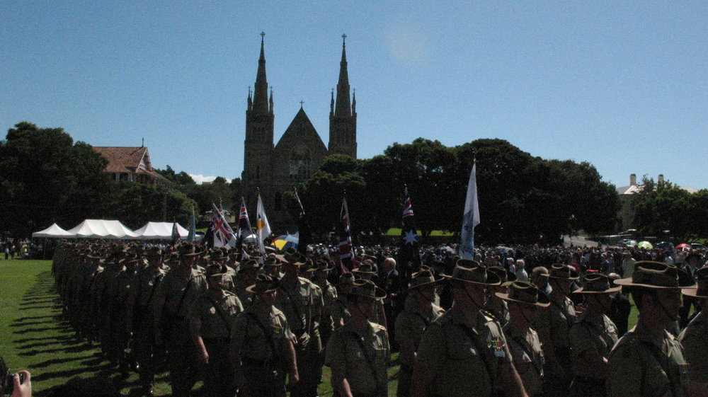 Anzac Day March down Ellenborough Street, towards Timothy Maloney Park, Ipswich, April 2009