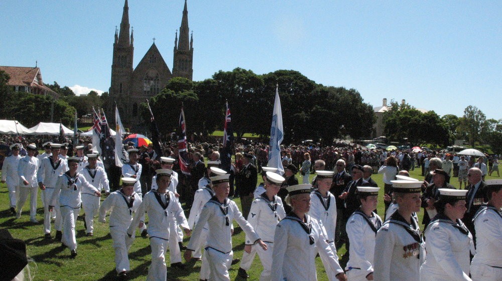 Anzac Day March down Ellenborough Street, towards Timothy Maloney Park, Ipswich, April 2009