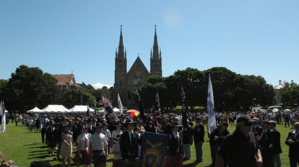 Anzac Day March down Ellenborough Street, towards Timothy Maloney Park, Ipswich, April 2009