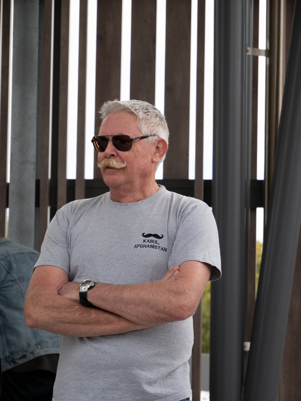 Entrant in the beards and moustaches competition at Bikes Beards   BBQs, Tulmur Place, September 2022