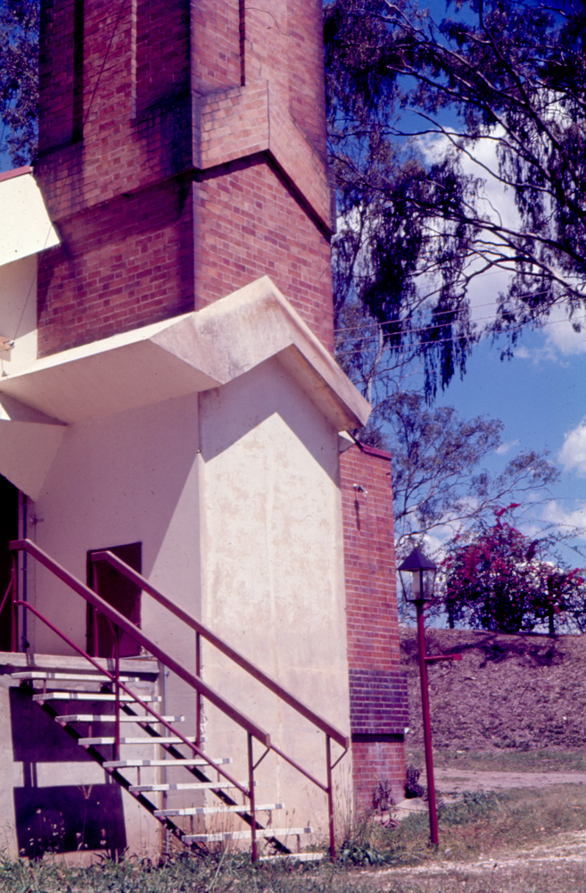 Close-up of chimney, Walter Burley Griffin Incinerator, Queens Park, Ipswich, c.1970