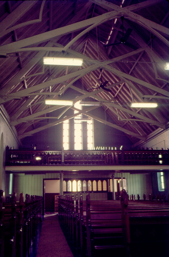 Interior of Ipswich Central Mission - Wesleyan Chapel, Ellenborough Street, Ipswich, c.1970