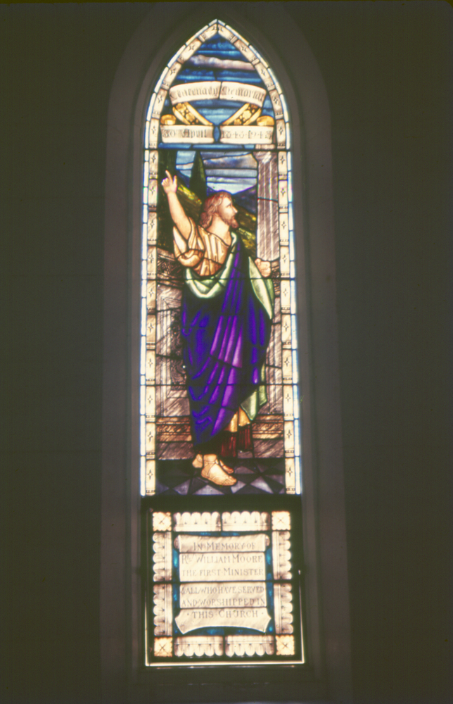 Leadlight window commemorating the centenary of the Methodist Church in Ipswich, Ipswich Central Mission - Wesleyan Chapel, Ellenborough Street, Ipswich, c.1970