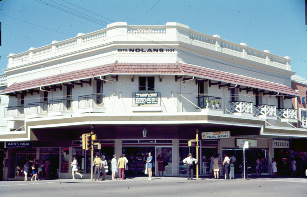 Nolan's Corner, corner of Brisbane &amp; Nicholas Streets, Ipswich, c.1970
