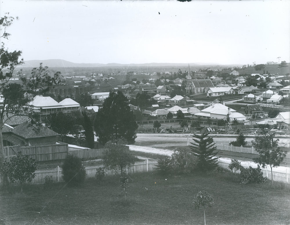 View over Ipswich, from near the Ipswich General Hospital, Ipswich, circa 1893.