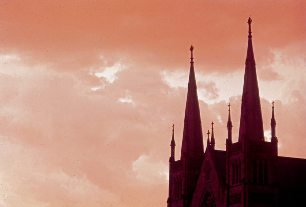 St Mary's in silhouette, Woodend, c.1970