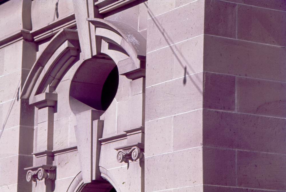 Detail of the Ipswich Post Office clock tower, Brisbane Street, Ipswich, c.1970